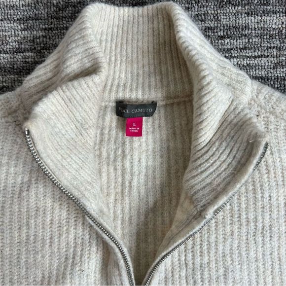 Vince Camuto Pullover Sweater Ladies Large Malted Half Zip Knitted Soft Comfy - Picture 5 of 8